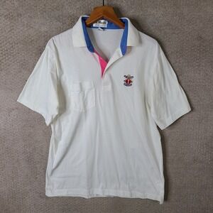 Vintage La Mode Shirt Mens XL White US National Senior Open Golf Assoc Polo USA